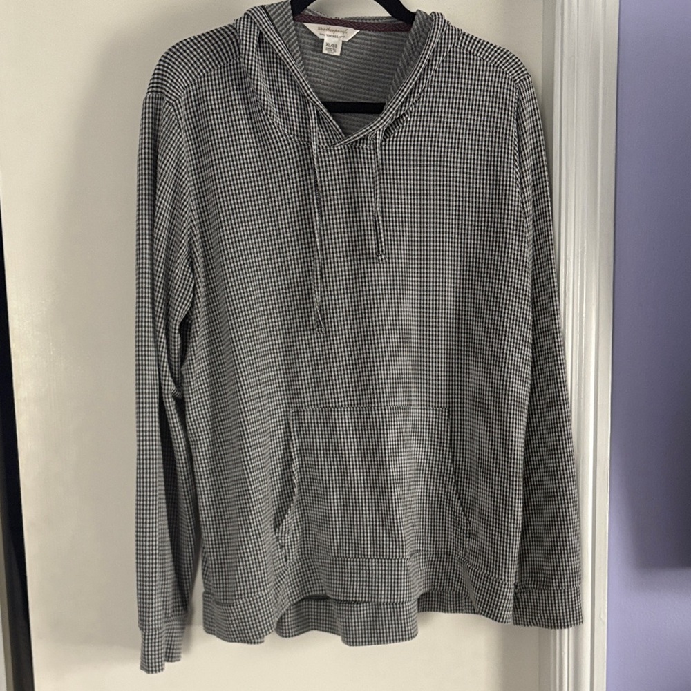 Sporty Black and White Checkered Hoodie